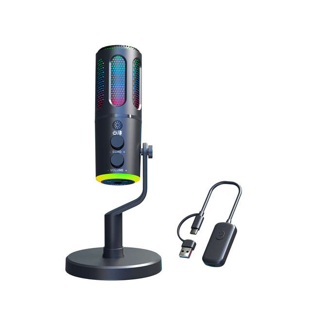 SU8W Wireless Codenser Recording Microphone RGB for PC Game Studio & Live Streaming for Podcast & Live Streaming
