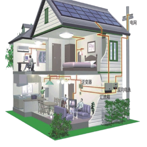 Système solaire photovoltaïque complet CE pour toit et sol, 5KVA 10KW, hybride on-grid/off-grid, silicium monocristallin, pour la maison - Product Image 1