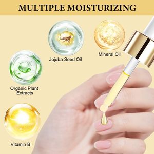 Huile nourrissante revitalisante pour cuticules en feuilles d'or 24 carats, marque privée en gros, avec logo personnalisé, vitamine E, huile pour cuticules avec boîte - Product Image 2