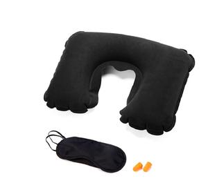 1 Juego de Almohada de Viaje 3 en 1 en Forma de U, Almohada Inflable para el Cuello, Antifaz con Tapones para los Oídos - Product Image 5