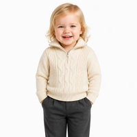 Pull-over pour enfants personnalisé OEM & ODM, tricot torsadé, manches longues, col montant, style classique, automne-hiver, acrylique, prix de gros