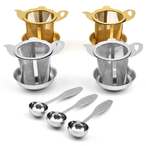 Infusor de Té Magnético de Acero Inoxidable Pulido, Forma de Tetera Moderna, Extra Fino, Plateado, con Bandeja Recolectora - Product Image 5