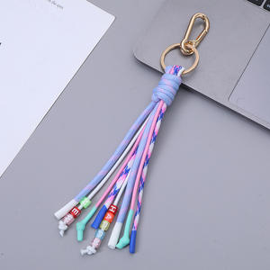 Accesorios para Bolsos de Nuevo Estilo, Llavero de Paracord Trenzado con Cuentas de Letras y Borla, Adorno para Teléfono Móvil - Product Image 6