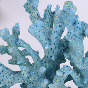 Redeco Nieuwigheid Hoge Kwaliteit Kust Elegant Hars Koraal Beeldje Blauwe Glitter Details Art Decor Home <span class=keywords><strong>Ornament</strong></span> Voor Strand Thema - Product Image 4