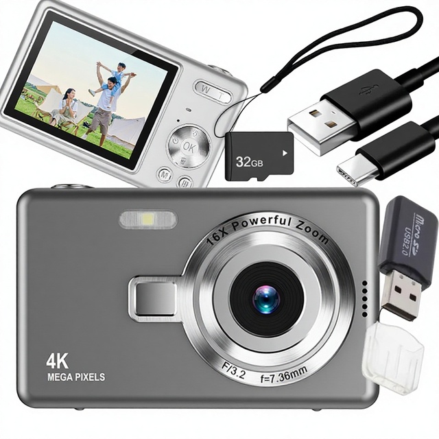 CCD Camera New Muti Color Screen Video Creative Rechargeable Digital Cameras 2.4 Inch 96 Million Pixels Q12