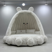 Lit pour chat Civet, design animal moderne et simple, pour chambre de fille, lit rond en forme de maison d'arbre, rembourrage en peluche douce, meubles