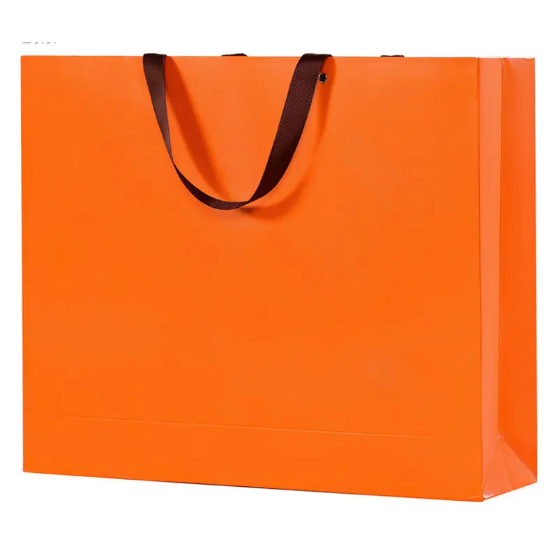 Kingwin weiße und braune Kraft papier Twisted Handle Shopping Carrier Bag mit Logo gedruckt