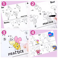 Libros de dibujo paso a paso personalizados al por mayor para que los niños aprendan a dibujar juguetes educativos Montessori, libro para colorear pintura