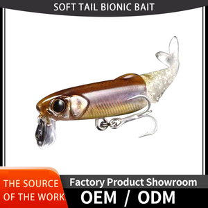 Isca dura artificial para pesca, cauda macia e água flutuante, isca <span class=keywords><strong>mino</strong></span>, suprimentos para pesca ao ar livre - Product Image 2