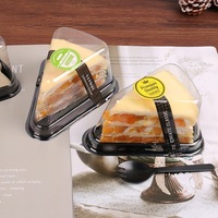 Boîtes à gâteau triangulaires individuelles en plastique transparent, jetables et recyclables, contenants pour desserts et cheesecakes, emballage en PET
