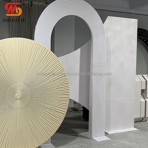 LEDA Wedding Events Decor Supplies Custom Luxury Large Round White Acrylic <b>Backdrop</b> <b>Stand</b> - Product Image 6