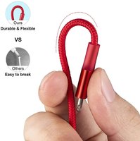 Cable USB Tipo C 4 en 1 al por Mayor, Carga Rápida PD 5V 2.4A, Trenzado de Nailon, 1m 3ft, Kit de Cable de Datos USB con Logotipo Personalizado para Teléfonos Inteligentes y Tabletas