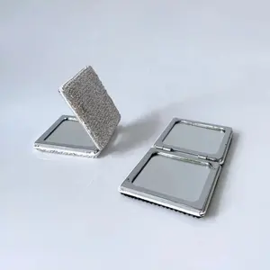 الكريستال حجر الراين الماس بلينغ بلينغ المحمولة جولة مطوية جيب مرآة مكياج صغيرة ل هدية