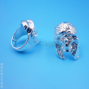 Custom Made Electroplated <b>925</b> Sterling <b>Silver</b> Skull <b>Ring</b> Halloween Men's Fashion Jewelry Geometric Shape Design - Product Image 1