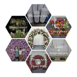 Modern Silk Handmade Multi-Tone Mixed Floral Arch Bridal Shower Photo Booth <b>Decor</b> - Product Image 5