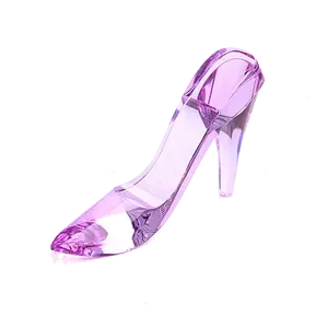 Fashion pink Crystal Glass Shoe Art for Wedding Decoration Gift