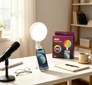 Anneau lumineux LED à clipser pour <span class=keywords><strong>selfie</strong></span>, lumière d'appoint réglable, 3 modes de couleur pour téléphone, diffusion en direct, TikTok, maquillage, USB, vente en gros personnalisée - Product Image 2