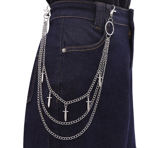 Multi Layer Metal Waist <b>Chain</b> With Sword Pendant Zinc Alloy Fashion Body <b>Chain</b> For Casual Wear - Product Image 1