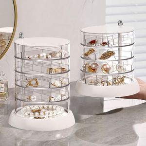 2-3 Layer High Capacity Glossy PP Eco-friendly Cream Yellow/Cream White Standing Type Desktop <b>Drawer</b> <b>Storage</b> <b>Box</b> Multifunction - Product Image 5