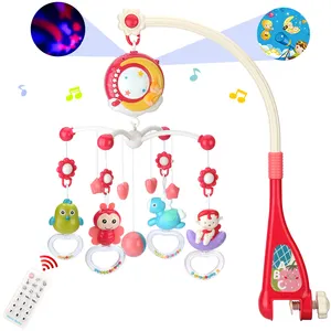 Musical Projection Toy Hot Sale Bed Bell Automatic Rotate Toy Musical Remote Control Infants Baby Mobile Crib