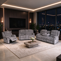 Ensemble de canapés inclinables manuels 3+2+1, sièges de cinéma maison en tissu avec porte-gobelets, canapé inclinable de luxe pour salon