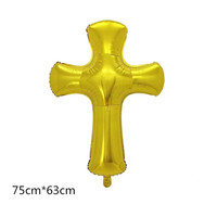 Vente en gros de ballons ronds en aluminium en forme de lapin en forme de croix pour l'anniversaire de bébé, les décorations de fête de baptême et de festival
