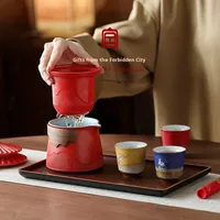 Service à thé chinois créatif de la Cité interdite de Chine, souvenir touristique de Pékin, cadeau commémoratif pratique haut de gamme pour l'étranger