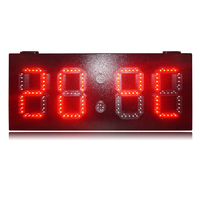 Jhering jam dinding Digital awet, jam dinding Digital luar ruangan dengan tampilan LED termometer dan fungsi Stopwatch