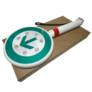 LED lampeggiante materiale ricaricabile PE palmare avviso di arresto del traffico con LED di arresto e freccia segno 19cm x 37cm - Product Image 4
