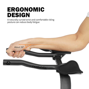 Guidon de vélo de montagne Toseek TTF12 en fibre de <span class=keywords><strong>carbone</strong></span> avec embouts pour le cyclisme de contre-la-montre - Product Image 3