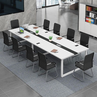 Table de conférence et chaise de bureau combinées, design minimaliste en bois massif, combinaison libre, table de réunion détachable