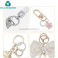 Diamant Ressort Anneau Diamant En Alliage De Zinc Anneau Ouvert En Métal De Voiture Porte-clés DIY Pièces Accessoires Cadeau En Gros