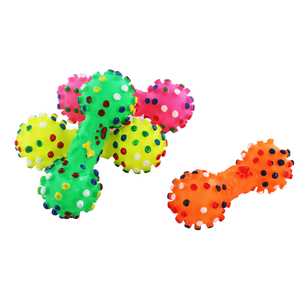 Jouets pour chiens en forme d'haltères à picots, écologiques, en vinyle, parlants, pour le broyage et le nettoyage des dents, vente en gros - Product Image 4