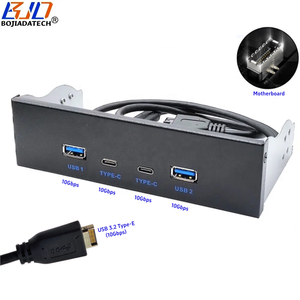 5.25 "CD sürücü masaüstü ön Panel ile 2 USB 3.2 Type A + çift tip-c konektörü 10Gbps için stokta PC bilgisayar vaka - Product Image 1