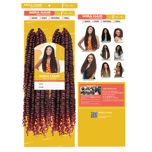 Mira Wholesale Nouvelle Collection Cheveux à Tresser au Crochet Pré-bouclés Pré-torsadés <span class=keywords><strong>Passion</strong></span> Twist Extensions de Cheveux Bouclés de Haute Qualité - Product Image 2