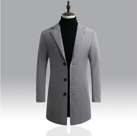 Manteau Trench Homme Hiver Qualité Supérieure OEM ODM Vente en Gros Veste d'Affaires en Laine Coupe Ajustée Boutonnage Simple Décontractée