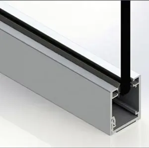 Sistema de partición de Material 2020, perfil de aluminio, marco de aluminio de construcción, Partición de vidrio de pared, Cuadrado de oficina, Serie 6000