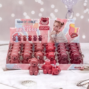 Anahtarlık dudak çamur 6 renkler mat dudak kremi ayı şekli ruj uzun ömürlü tavşan makyaj yapışmaz fincan ruj kızlar için - Product Image 1