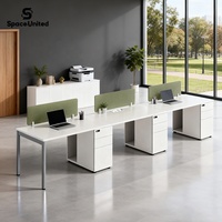 Postes de travail modulaires modernes pour bureaux, système de bureau en bois avec structure en acier pour espaces de travail des employés
