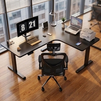 Bureau assis-debout ergonomique robuste avec mécanisme de levage fluide, bureau réglable en hauteur pour mobilier de bureau
