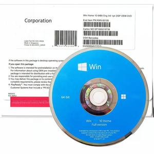 Licencia OEM de <span class=keywords><strong>Windows</strong></span> <span class=keywords><strong>10</strong></span> Home, Software en DVD, Paquete Completo, Activación en Línea, Clave de <span class=keywords><strong>Windows</strong></span> <span class=keywords><strong>10</strong></span> Home, Etiqueta COA en DVD, Envío Rápido - Product Image 1
