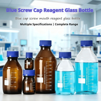 Bouteilles de Réactifs en Verre Brun Graduées Sérigraphiées en Gros avec Bouchon à Vis pour Stockage en Laboratoire 100ml/250ml/500ml/1000ml Emballage Marque QF