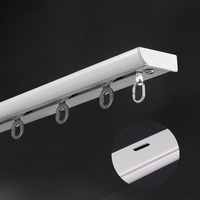 ZSTARR Rail de rideau ultra-fin personnalisé OEM en aluminium électrophorétique noir, blanc, champagne pour accessoires de fenêtre