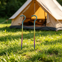 Piquet de tente multi-matériaux personnalisé en forme de point d'interrogation, en fer, aluminium ou titane (en option), pour camping extérieur