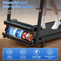 Tapis de marche électrique portable pliable avec application intelligente OEM, inclinaison manuelle, moteur 0,75 CV, test de fréquence cardiaque