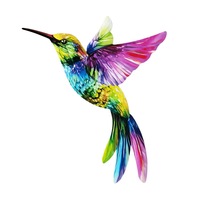 Nouvelle décoration murale en fer forgé Art Déco, colibris, articles décoratifs en métal pour le salon
