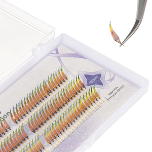 STARSCOLORS Bandejas de Pestañas Preformadas Estilo <span class=keywords><strong>Manga</strong></span>, con Punta Dorada en Forma de Torre y Efecto Espiga, para Injerto de Pestañas - Product Image 1