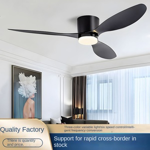 พัดลมเพดานมอเตอร์ DC แบบทันสมัยขนาด52นิ้วของสิงคโปร์พร้อมไฟ LED รีโมทคอนโทรลหรี่แสงได้สำหรับห้องนั่งเล่น - Product Image 4