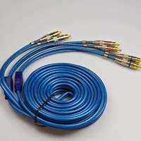 Câble RCA mâle de haute qualité 2 à 4 entrées avec fiches plaquées or, adapté pour connecter les haut-parleurs de voiture et les boîtiers audio
