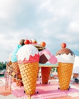 Décoration de beignets géants personnalisés Sculptures en mousse de gâteau en fausse tasse Produits universels Personnage d'artisanat en polystyrène Événements de jeu de crème glacée